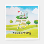 ゴルファー75番目の誕生日オンゴルフコース スタンダードランチョンナプキン (正面)