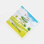 ゴルファー75番目の誕生日オンゴルフコース スタンダードランチョンナプキン (角)