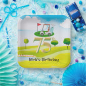 ゴルファー75番目の誕生日オンゴルフコース ペーパープレート (パーティー)