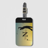 ゴルファー・アット・サンセットパーソナライズされた ラゲッジタグ (正面縦)