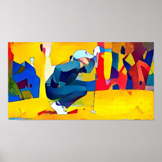 ゴルファー – オリジナルゴルフアートプリント ポスター (正面)