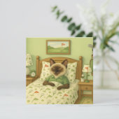 ゴルファー・キャットがゴルフをテーマにした寝室で寝ている (スタンド正面)