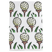 ゴルファー ギフト 超特大 ゴルフボール ゴールド ティー ミディアムペーパーバッグ (裏面)