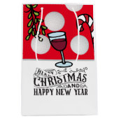 ゴルファー・クリスマス用ゴルフボールワインミスタントー ミディアムペーパーバッグ (正面)