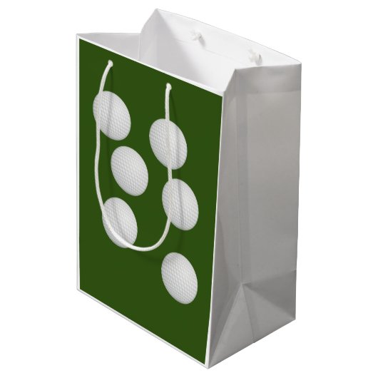ゴルファー・クリスマス用ゴルフボールワインミスタントー ミディアムペーパーバッグ (裏面アングル)