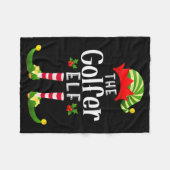 ゴルファー クリスマス エルフ おそろいのパジャマ  X'mas パーティー フリースブランケット (正面(横))