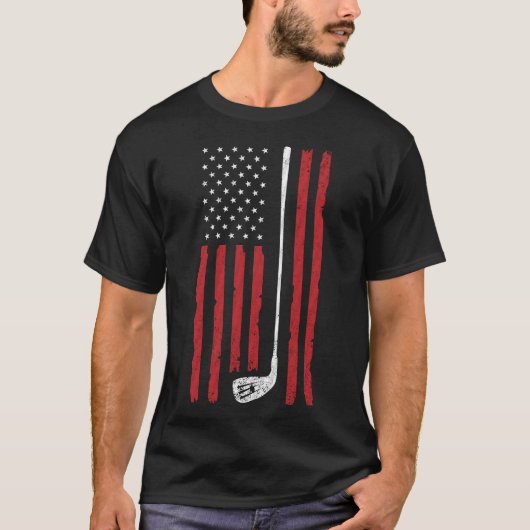 ゴルファー・ゴルフのための米国愛国心を持つゴルフアメリカ国旗 Tシャツ (正面)
