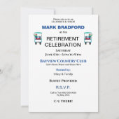 ゴルファー・ゴルフカートの退職招待状 招待状 (裏面)