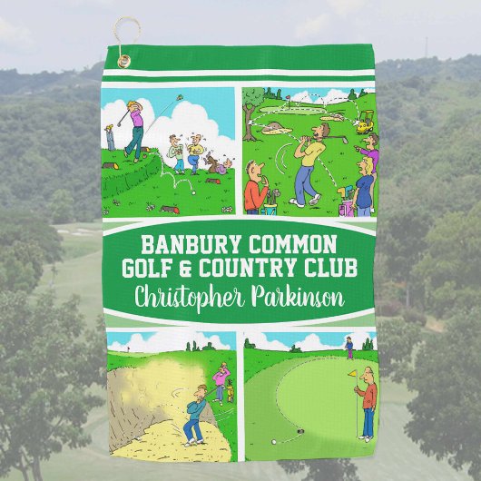 ゴルファー&ゴルフクラブの名前(4漫画おもしろい付き) ゴルフタオル