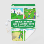 ゴルファー&ゴルフクラブの名前(4漫画おもしろい付き) ゴルフタオル (インサイチュ)