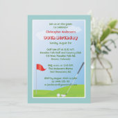 ゴルファー,ゴルフボールと30歳の誕生日に旗を掲げる 招待状 (スタンド正面)