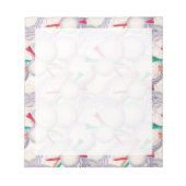 ゴルファー;ゴルフボール&ティーのパターン ノートパッド (正面)