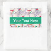 ゴルファー;ゴルフボール&ティーのパターン 長方形シール (バッグ)