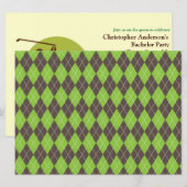 ゴルファー ゴルフ ゴルフの  bachelor party. 招待状 (正面/裏面)