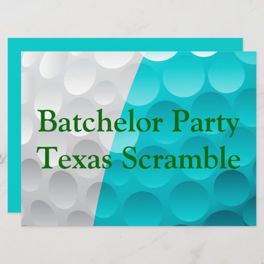 ゴルファー ゴルフ ゴルフグリーン独身パーティー 招待状 (正面/裏面)