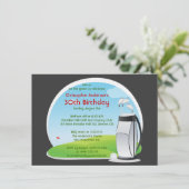 ゴルファー ゴルフ ゴルフバッグとクラブ 30歳の誕生日 招待状 (スタンド正面)