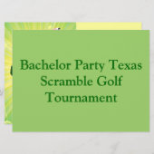 ゴルファー ゴルフ ゴルフ グリーン独身パーティー 招待状 (正面/裏面)