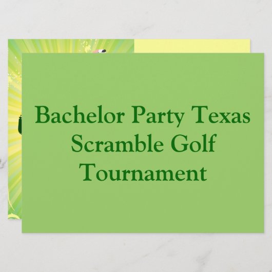 ゴルファー ゴルフ ゴルフ グリーン独身パーティー 招待状 (正面/裏面)