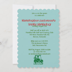 ゴルファー・ゴルフ・ゴルフ・ボール&フラッグ30歳の誕生日 招待状