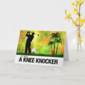 ゴルファー・ゴルフ・スポーツテーマの励まし カード (黄色い花)