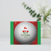 ゴルファー・サンタさん、聖降誕祭お目出とう ポストカード (スタンド正面)