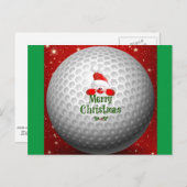 ゴルファー・サンタさん、聖降誕祭お目出とう ポストカード (正面/裏面)
