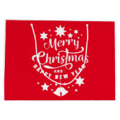 ゴルファー・サンタクロースのゴルフコースクリスマス ラージペーパーバッグ (裏面)