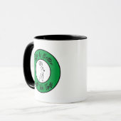 ゴルファー ティータイム ユーモア 面白い スポーツジョーク ブラック グリーン マグカップ (正面左)
