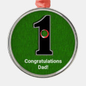 ゴルファー ホールインワン カスタマイズ おめでとう メタルオーナメント (正面)