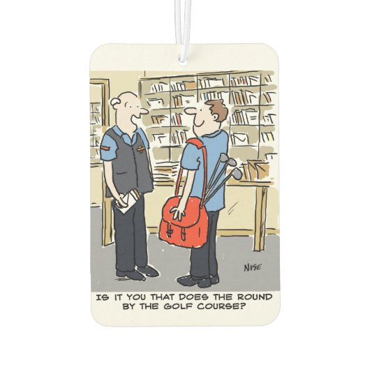 ゴルファー・ポストマンがゴルフ漫画を愛する カーエアーフレッシュナー (裏面)