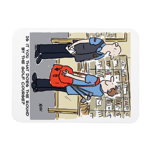 ゴルファー・ポストマンがゴルフ漫画を愛する マグネット (横)