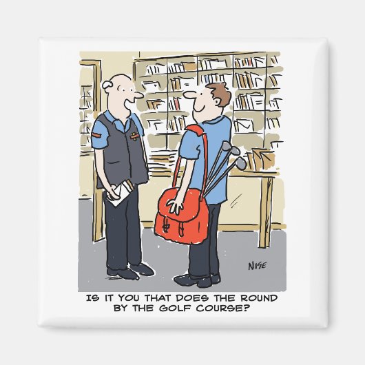 ゴルファー・ポストマンがゴルフ漫画を愛する マグネット (正面)