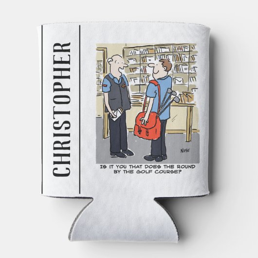 ゴルファー・ポストマンがゴルフ漫画を愛する 缶クーラー (裏面)