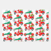 ゴルファー・ラップ用のボールとアイロンを持つゴルフクリスマス ラッピングペーパーシート (正面)