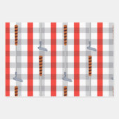 ゴルファー・ラップ用のボールとアイロンを持つゴルフクリスマス ラッピングペーパーシート (正面2)