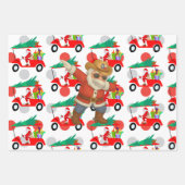 ゴルファー・ラップ用のボールとアイロンを持つゴルフクリスマス ラッピングペーパーシート (正面)