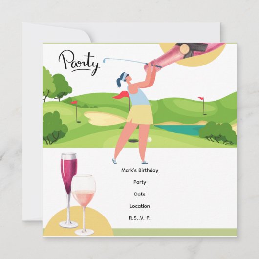 ゴルファー・レッツパーティーパーティー セーブザデート (正面)