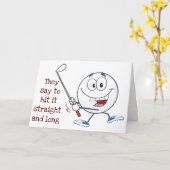 ゴルファー**40歳の誕生日**ストレート/ロングヒット カード (黄色い花)