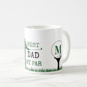 ゴルファー BEST DAD BY PAR モノグラム コーヒーマグカップ (正面右)