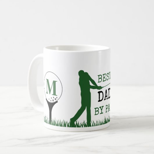 ゴルファー BEST DAD BY PAR モノグラム コーヒーマグカップ (正面左)