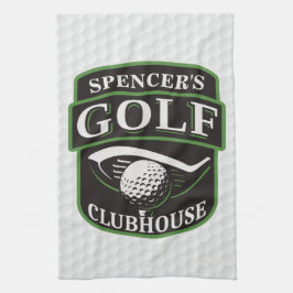 ゴルファーADD NAMEプレーヤーゴルフボールクラブクラブクラブクラブハウス キッチンタオル
