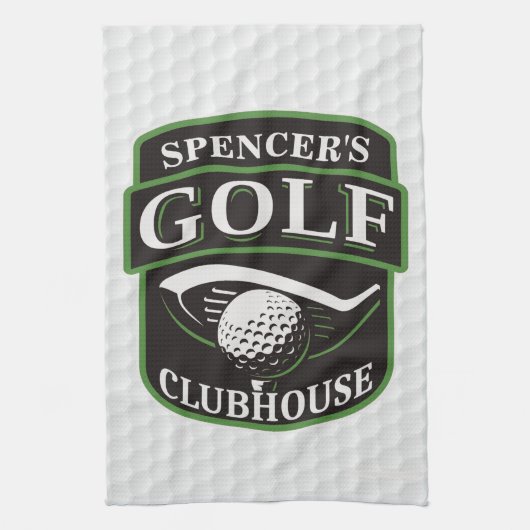 ゴルファーADD NAMEプレーヤーゴルフボールクラブクラブクラブクラブハウス キッチンタオル (縦)