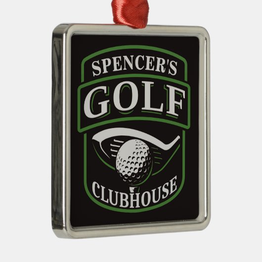 ゴルファーADD NAMEプロゴルフプレーヤークラブクラブクラブクラブハウス メタルオーナメント (右)