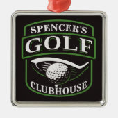ゴルファーADD NAMEプロゴルフプレーヤークラブクラブクラブクラブハウス メタルオーナメント (正面)
