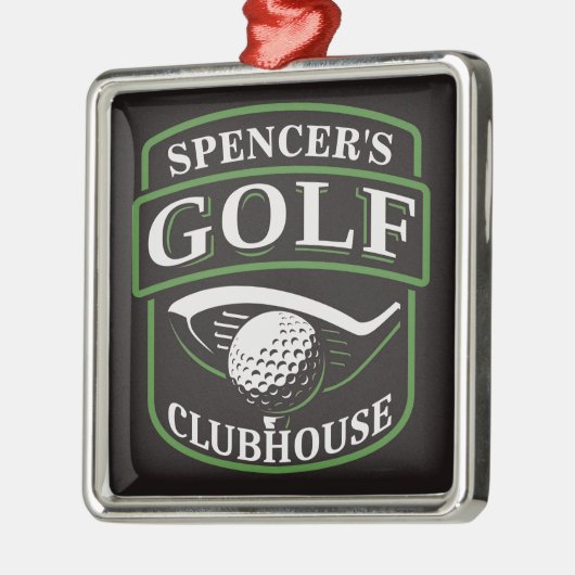 ゴルファーADD NAMEプロゴルフプレーヤークラブクラブクラブクラブハウス メタルオーナメント (左)