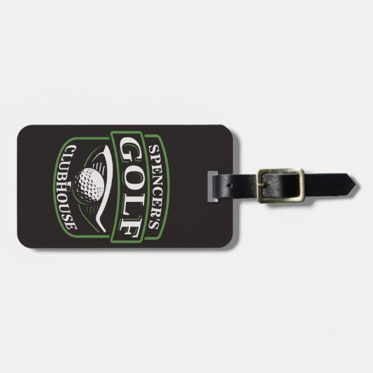 ゴルファーADD NAMEプロゴルフプレーヤークラブクラブクラブクラブハウス ラゲッジタグ (正面横)