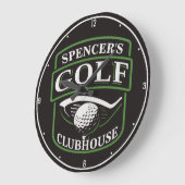 ゴルファーADD NAMEプロゴルフプレーヤークラブクラブクラブクラブハウス ラージ壁時計 (傾斜)