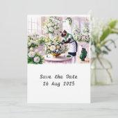 ゴルファーCAT誕生日パーティー招待カード 招待状 (スタンド正面)