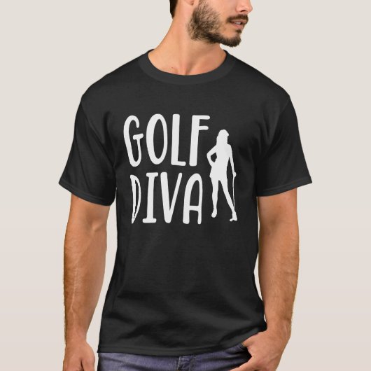 ゴルファーDivaゴルフ妻のためのゴルフコーススポーツ Tシャツ (正面)
