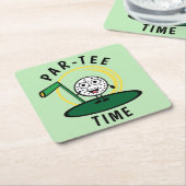 ゴルファーPar-Tee時間 スクエアペーパーコースター (アングル)